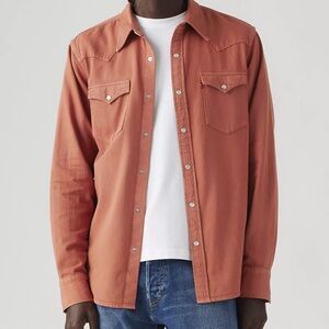 Levi's Men's Bloom Etruscan Salmon/Melon Button-Down Western Shirt